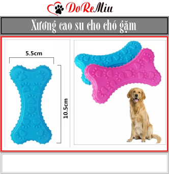 Doremiu- Xương đồ chơi chó chó mèo- Xương cao su dẻo siêu bền 10cm phù hợp chó dưới 10kg chống cắn phá