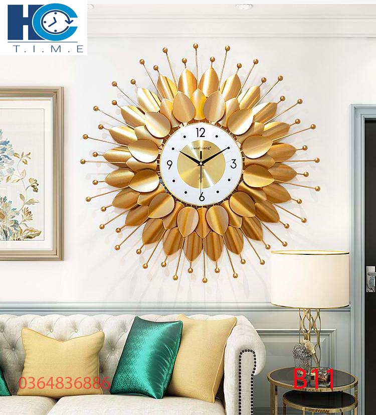 Đồng hồ treo tường trang trí decor B11 kích thước 70 x 70 cm