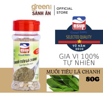 Muối tiêu lá chanh chấm gà luộc Esup 80g vị cay của tiêu rang và lá chanh thơm