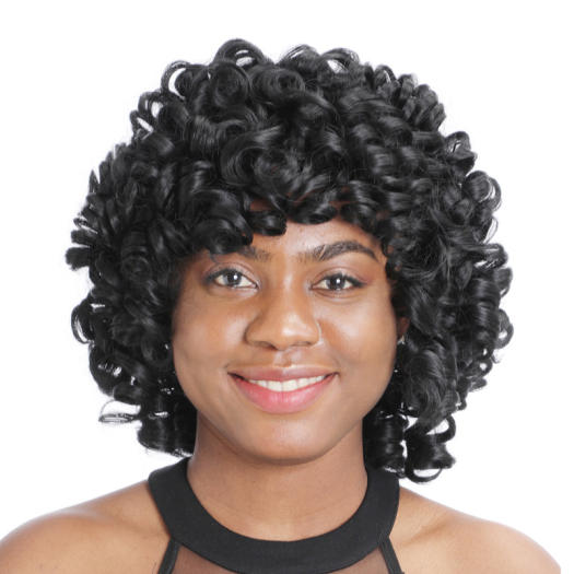 Mũ Đội Đầu Tóc Giả Nữ Châu Phi, Tóc Giả Xoăn Rộng Lớn Thực Tế Màu Đen, Mũ Đội Đầu Ngắn Phụ Kiện Đội Đầu Tóc Xoăn Ngắn