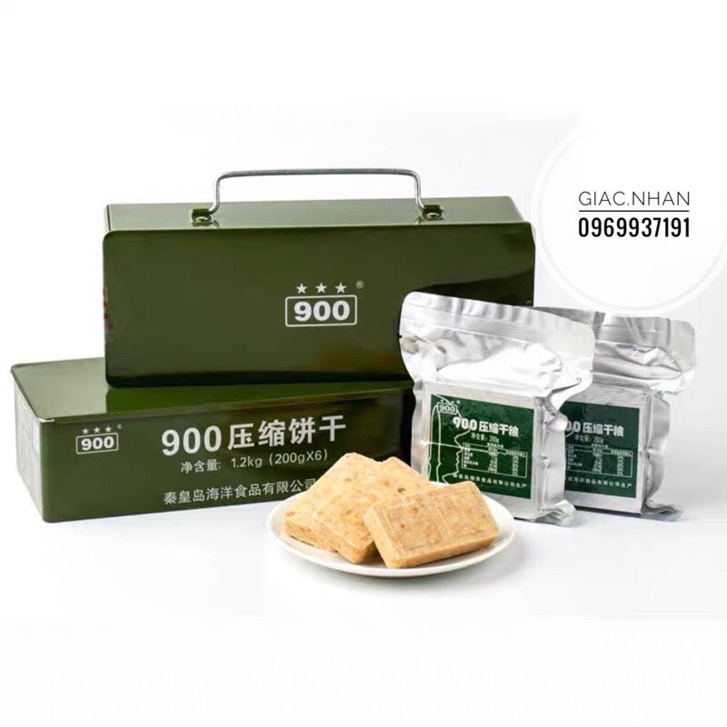 Lương Khô 3 Sao Hộp Sắt 1,2Kg ( 6 gói x 200g)