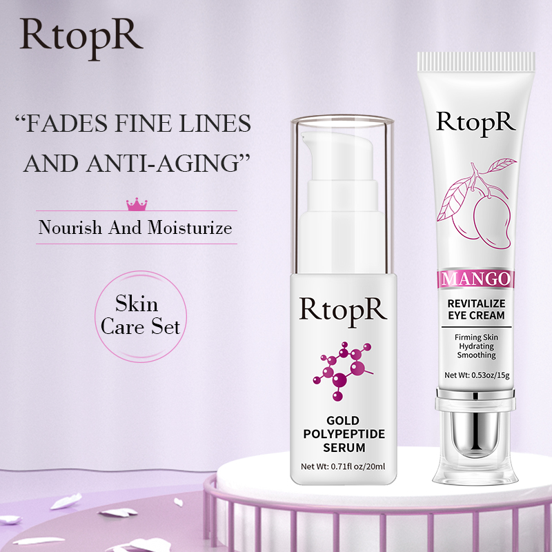 RtopR Bộ serum tinh chất polypeptide vàng chống lão hoá làm sáng da + kem chăm sóc da mắt từ xoài giúp chống bọng mắt chống lão hóa và dưỡng ẩm cho da - INTL
