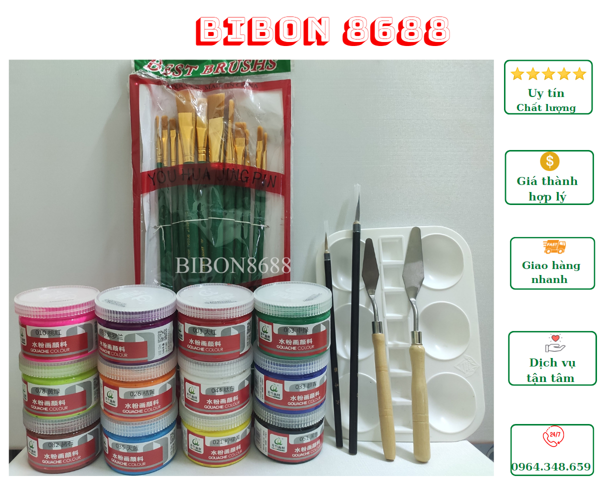 Combo/Bộ dụng cụ 29 chi tiết vẽ màu nước Wat/Gouache, Acrylic