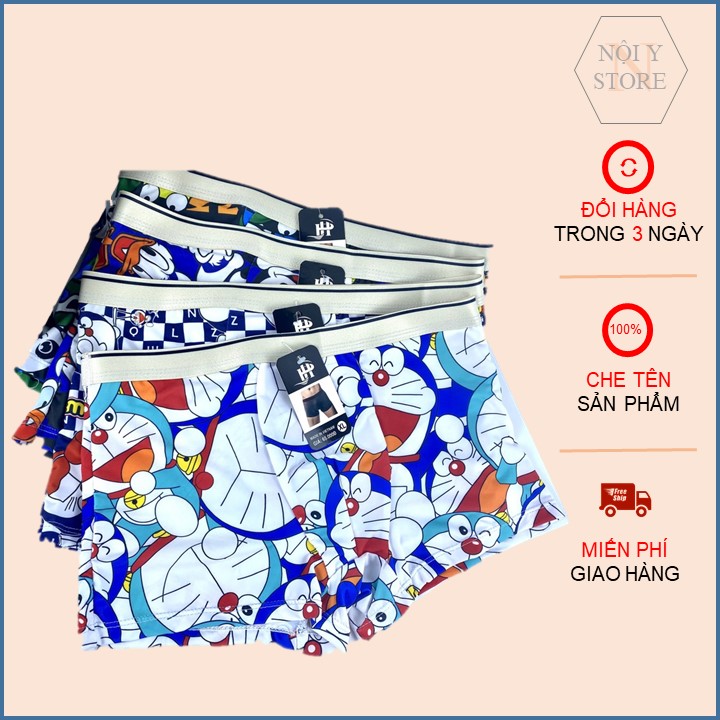 Combo 4 Quần sịp quần lót nam sịp doremon hoạt hình thun lạnh siêu nhẹ