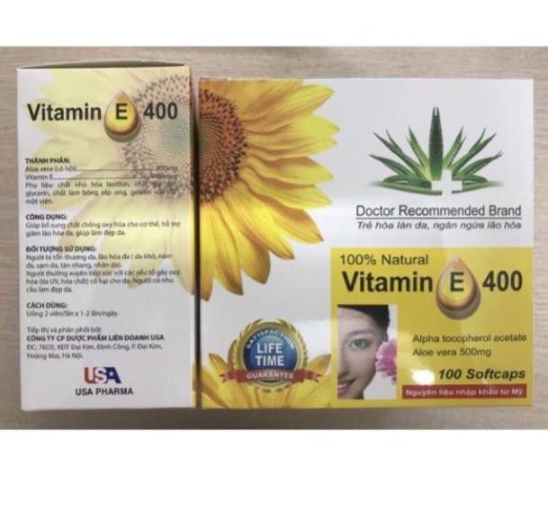 Vitamin e 400 đẹp da sáng da chống lão hoá da hộp 100 viên