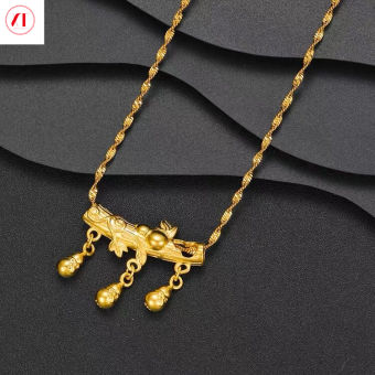 XT Jewellery Vòng Cổ Chuông Bầu Dài 24K Hàn Quốc Mạ Vàng Nam Nữ