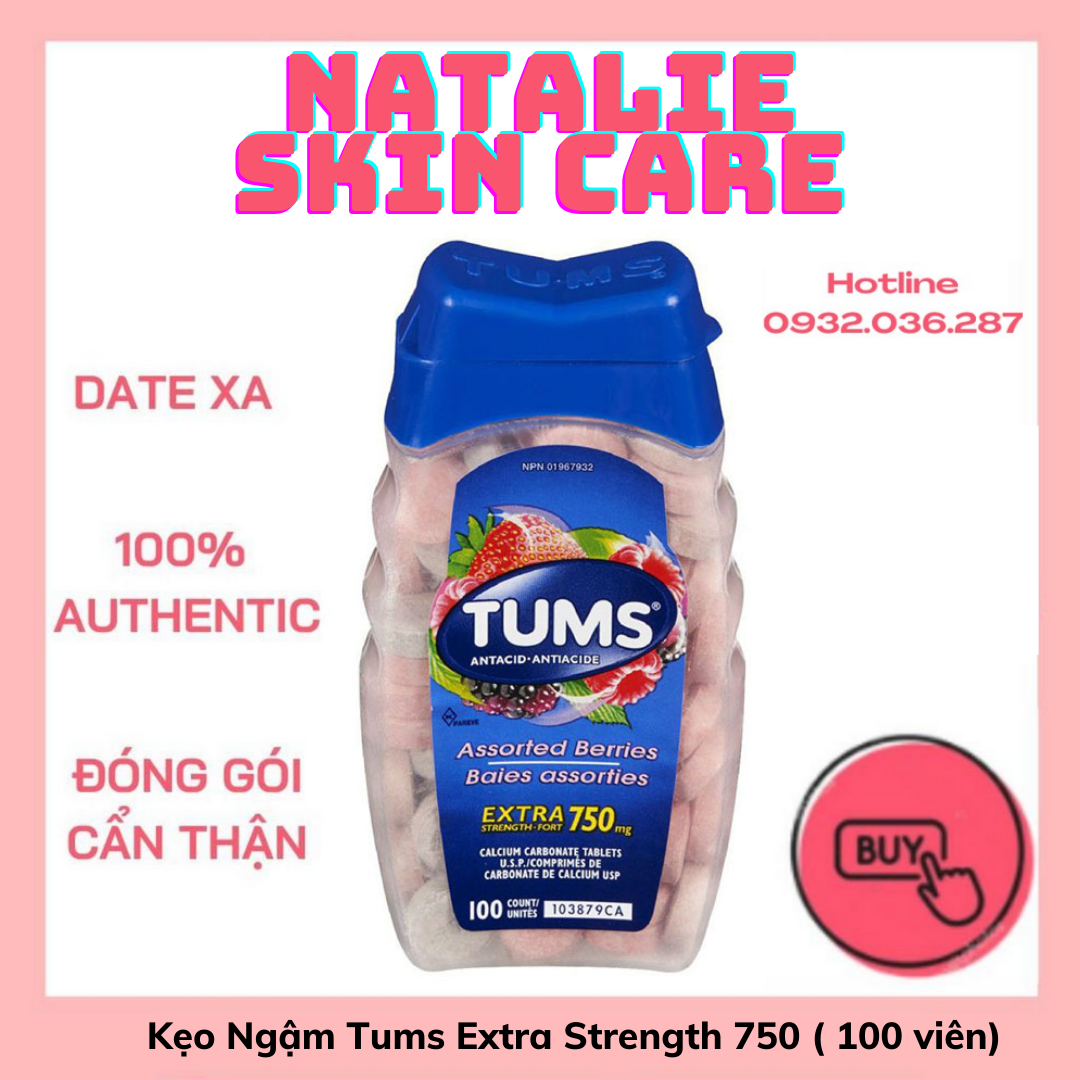 Kẹo ngậm tums extra strength 750