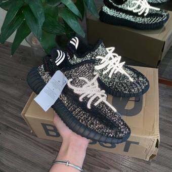 ??FULL BOX?? Giày Sneaker yz350 Đen Full Phản Quang - Giày Thể Thao yz350 Đen Full Phản Quang Nam Nữ [Full Box]