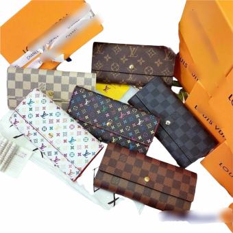 Ví lv bì thư dài có Hộp loại đẹp - ví nữ - ví nam - ví dài - ví đẹp - ví cúc bấm bì thư