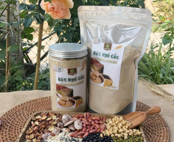 1KG Bột ngũ cốc 15 loại hạt,tăng cân,chiều cao,đề kháng,hạt điều,hạt sen bắc,mè đen,gạo lức...