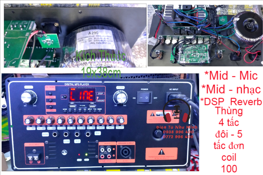 Mạch loa kéo h-270 dsp công suất lớn