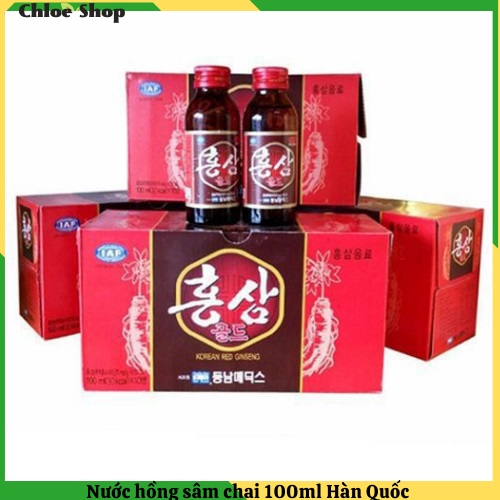 Nước hồng sâm chai hàn quốc hộp 10 chai x 100ml