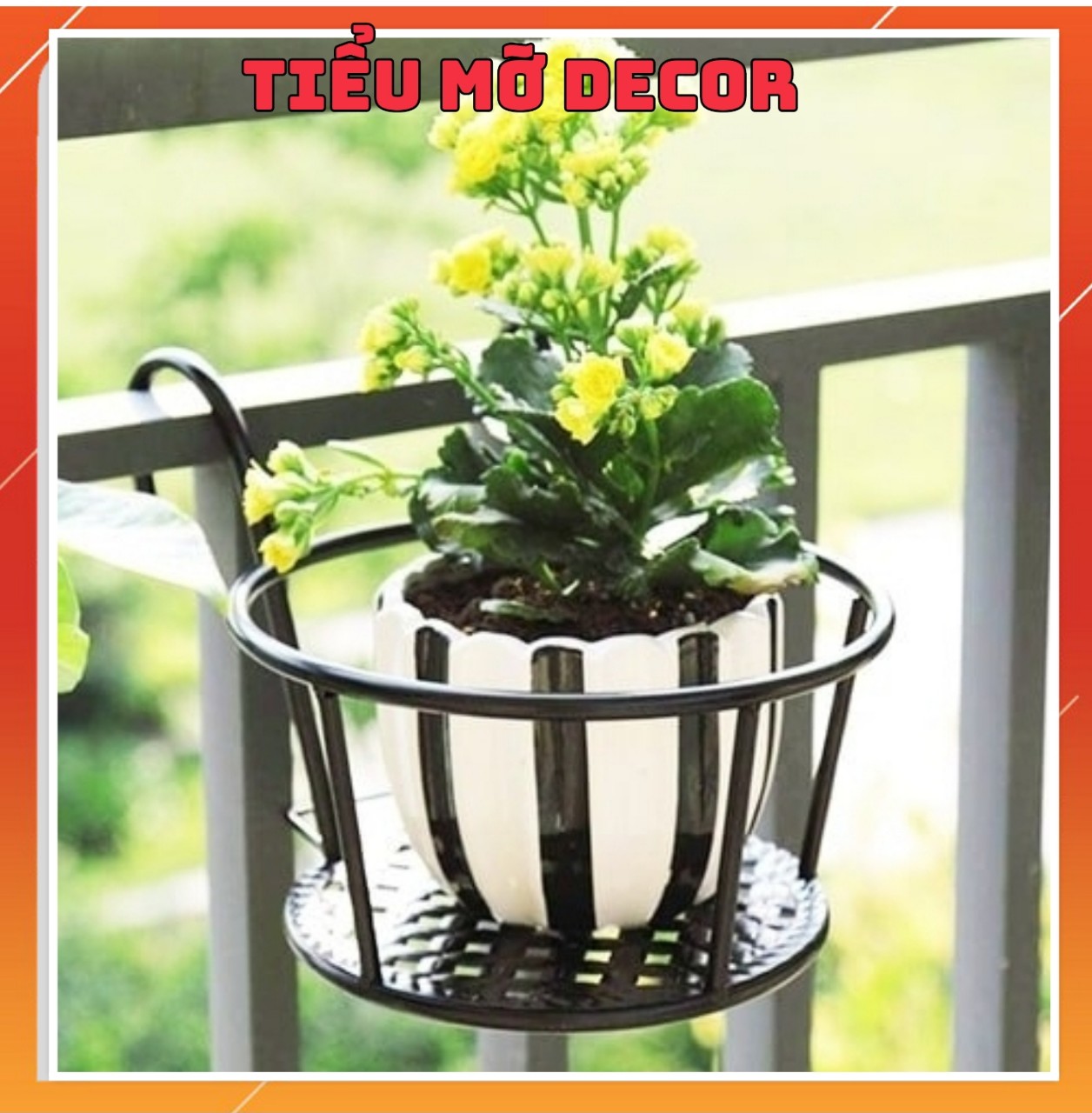 Combo 3 Giỏ treo chậu hoa, cây cảnh ban công bằng sắt đặc an toàn ,chắc chắn, tiện lợi