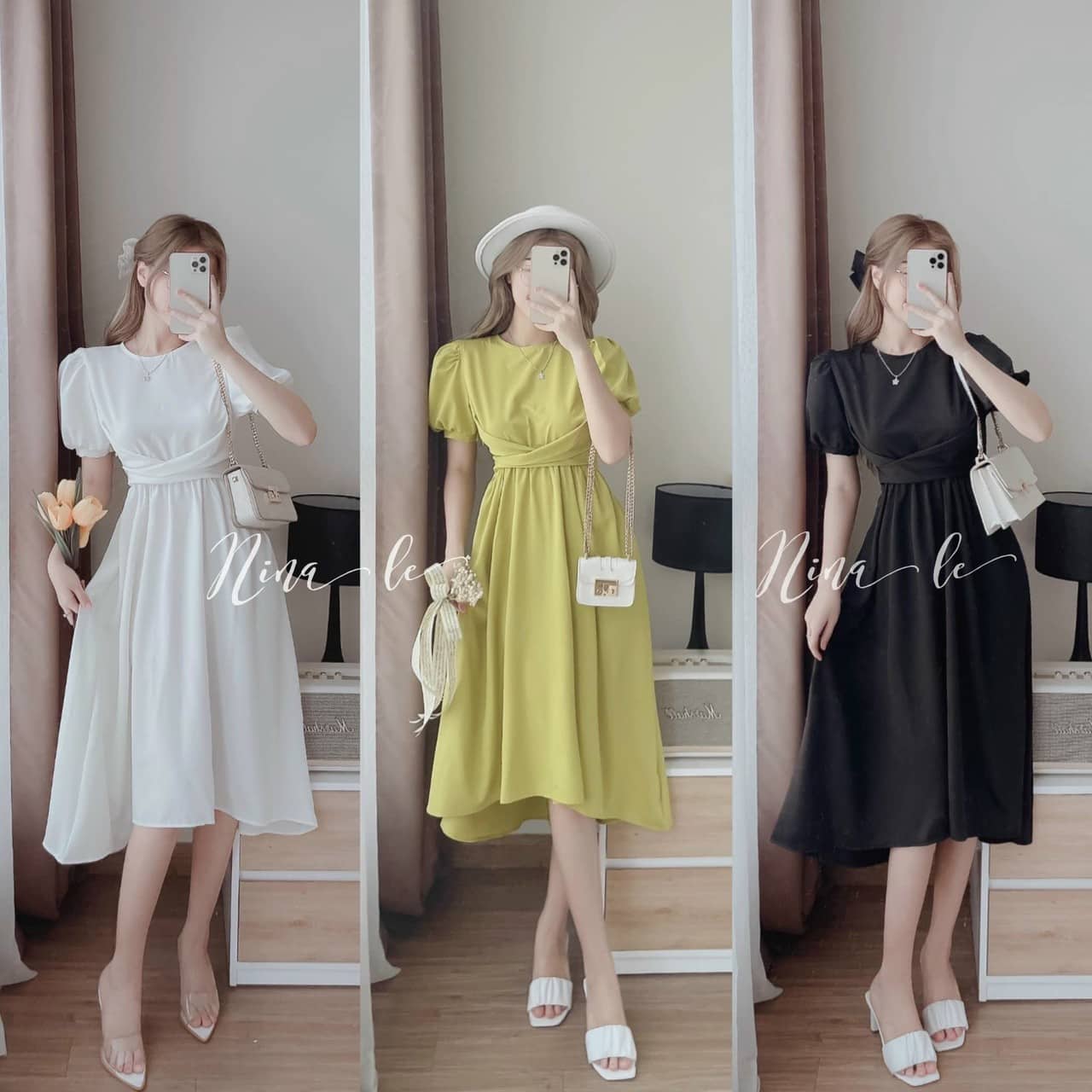 [Mẫu Mới]Đầm Nữ Thiết Kế Tiểu Thư Sang Trọng Quyến Rủ Ôm Eo Chất Liệu Đũi Cao Cấp Thời Trang HARI