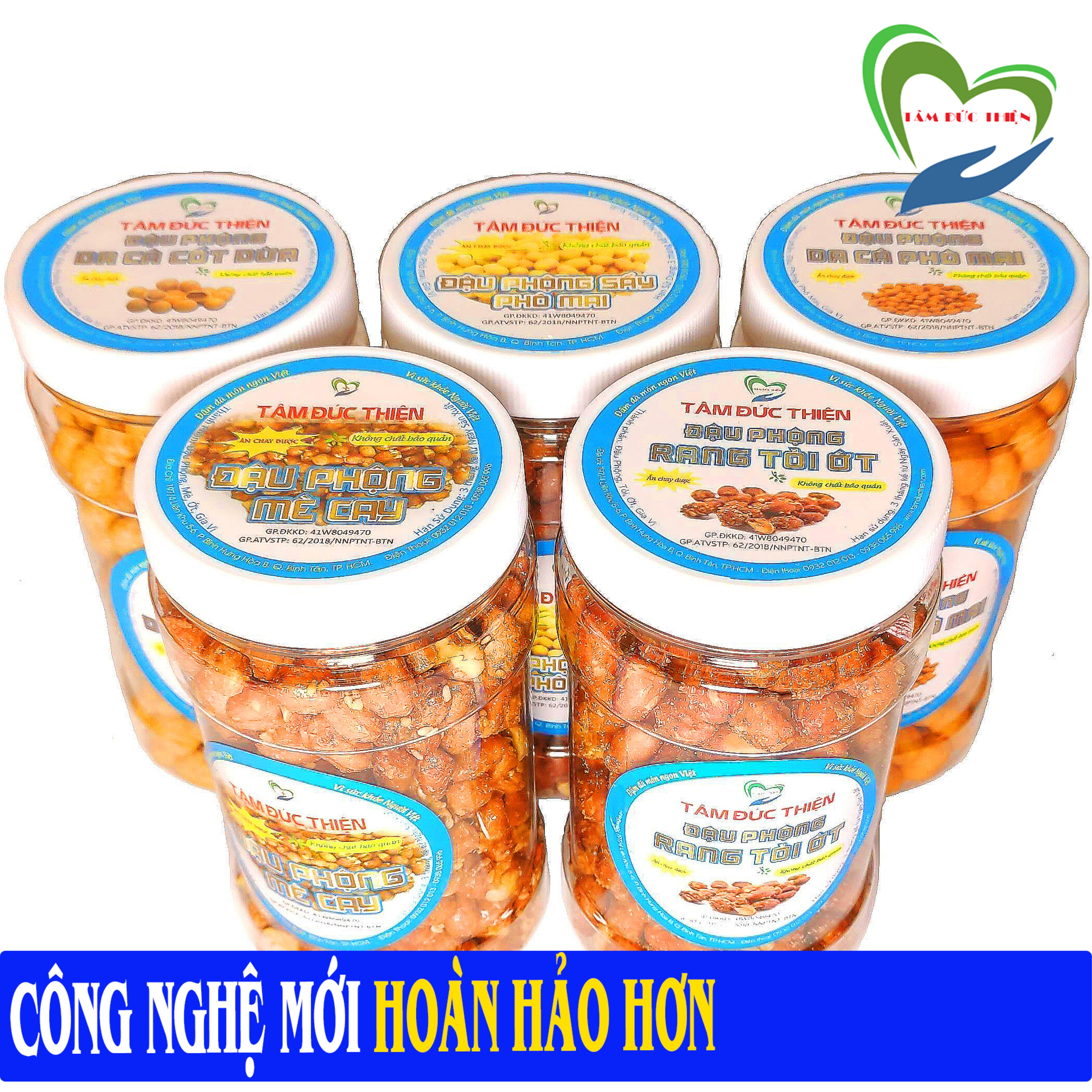 Combo 5 Hũ Đậu Tùy Chọn Trong 9 Loại Đậu Đặc Biệt Tâm Đức Thiện Thực Phẩm Đóng Gói Đóng Hộp Ăn Liền đồ ăn vặt 5 Hủ Đậu Phộng Rang Tỏi Ớt Combo 5 Hủ: Đậu Phộng Tỏi Ớt 210g Hà Lan Phô Mai 220g Đậu Thập Cẩm 230g