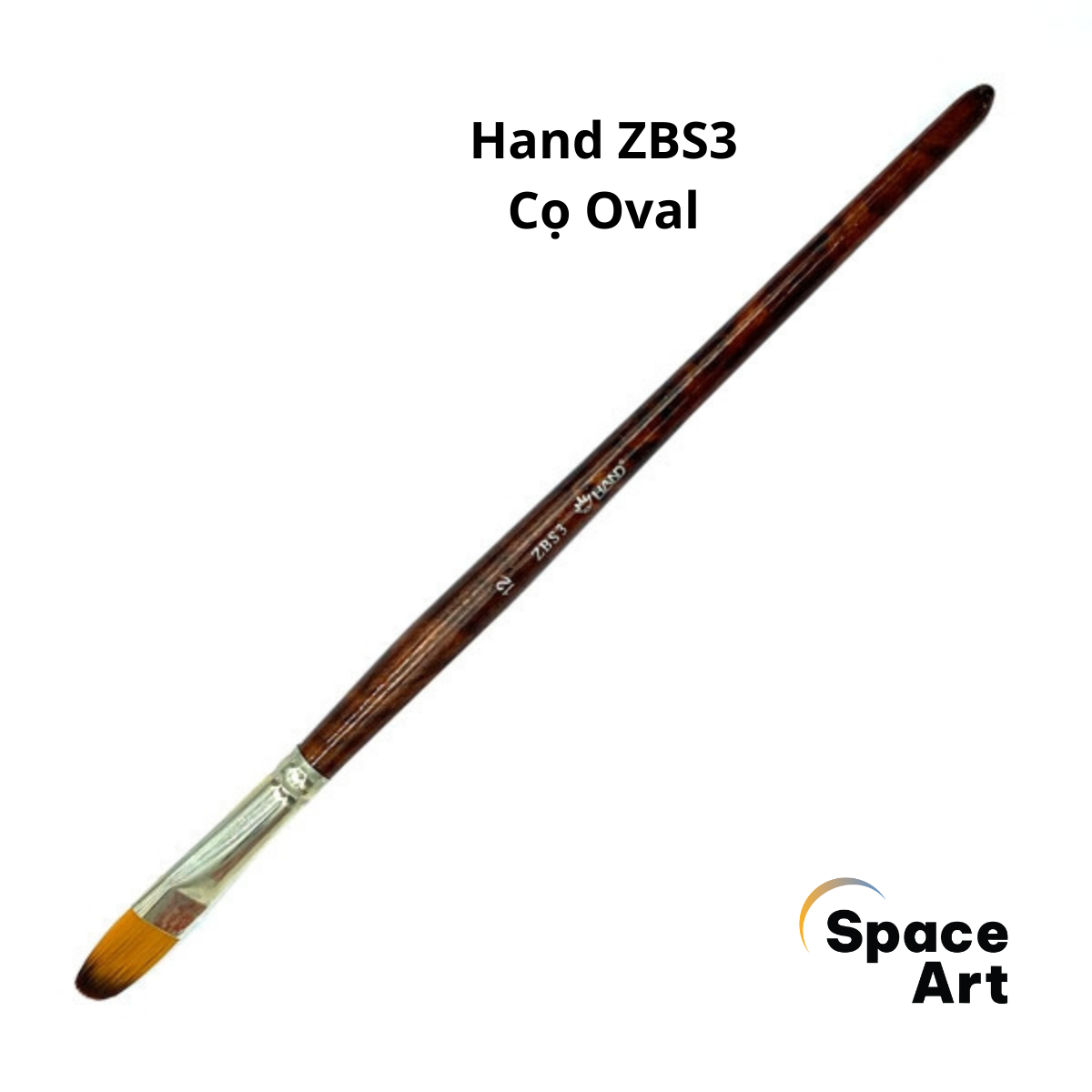 Cọ vẽ đầu dẹp oval hand zbs3