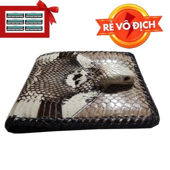 Bóp da rắn hổ mang nguyên con đan viền Ruby Luxury tặng kèm 6 lưỡi dao cạo râu kép 60.000 đ