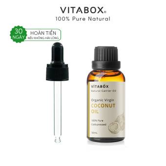 Dầu Dừa hữu cơ ép lạnh VITABOX - USDA organic virgin unrefined & fractionated coconut carrier oil – dưỡng da, tóc, móng