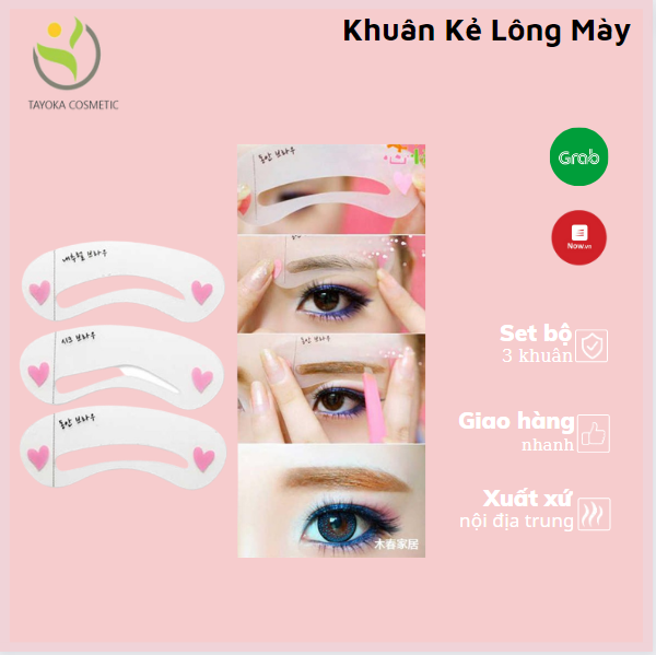 Set 3 khuôn mày kẻ lông mày phong cách Hàn Quốc KT-17 Tayoka