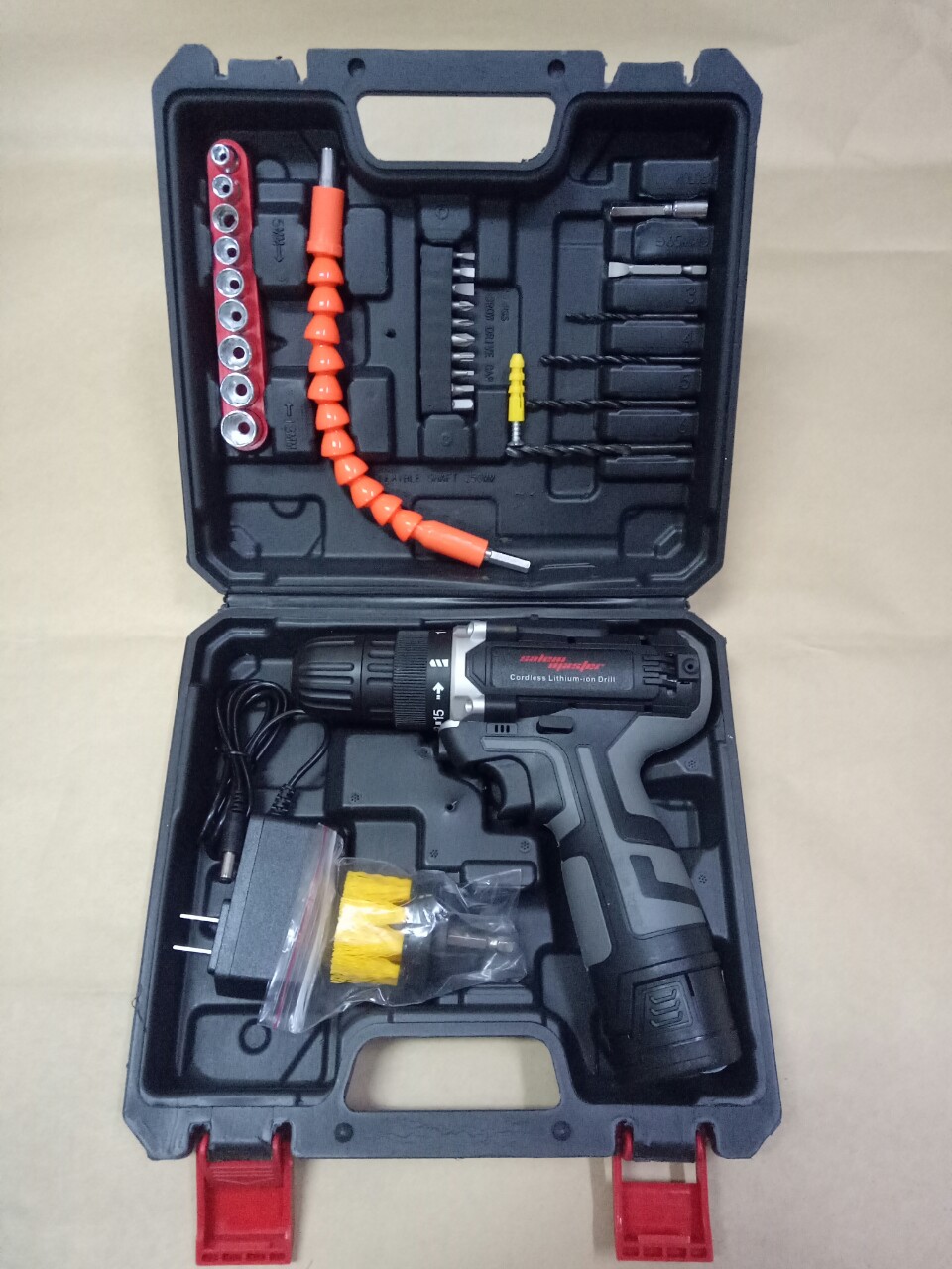Ảnh Thật Khoan Pin 12V Salem Master Đức Motor Đồng Tặng Vali Nhựa 30 Chi Tiết Mũi Khoan Mũi Vít Đồ Nghề Siết Bulong- Khoan Bin Không Dây Tiện Dụng