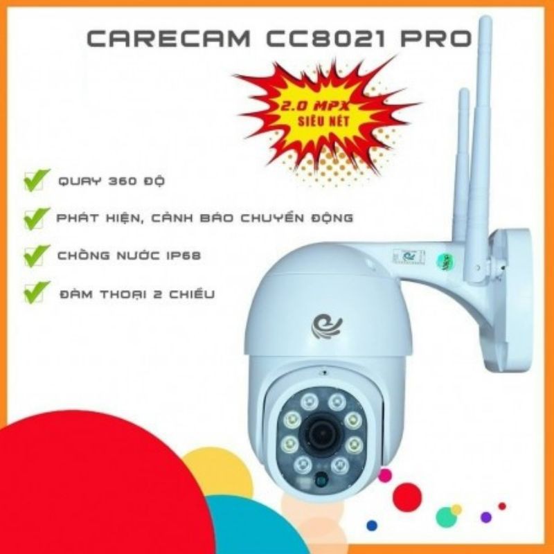 Camera ip wifi carecam ngoài trời cc8021 pro , camera wifi srihome sh028 xoay 360 độ 2.0mp full hd 1080p đàm thoại báo động