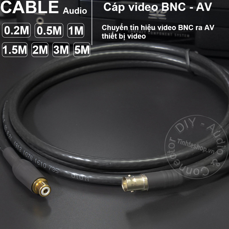 Cáp bnc sang av diy 0.2m đến 5m - dây bnc cái sang av cái dây sino 75ohm