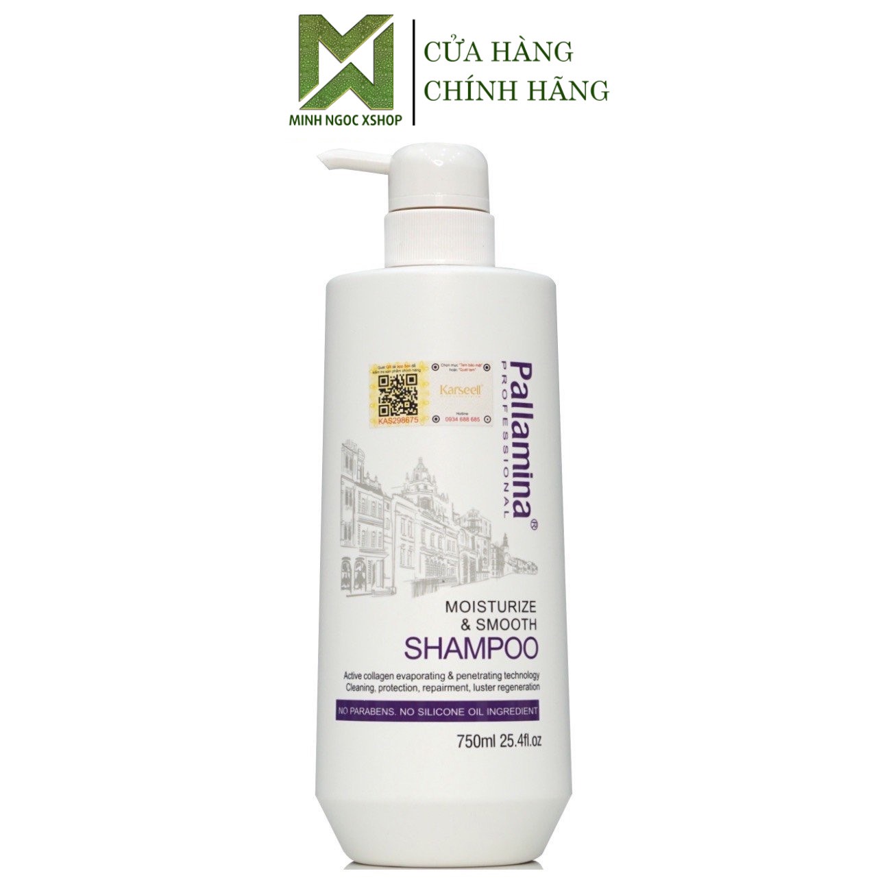 Dầu gội Pallamina, dầu gội phục hồi siêu mượt Pallamina 750ml chuẩn salon ngay tại nhà