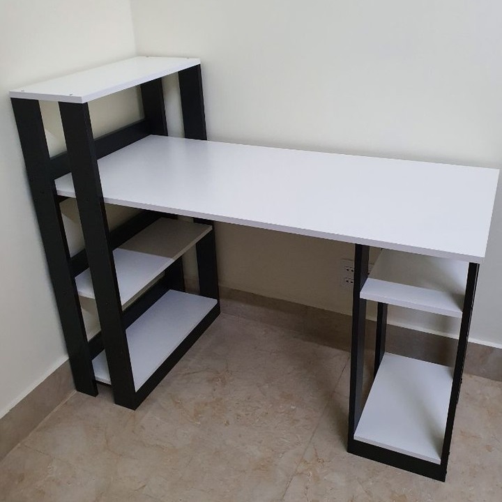 Bàn làm việc học tập bàn để máy tính kèm giá sách gỗ mdf