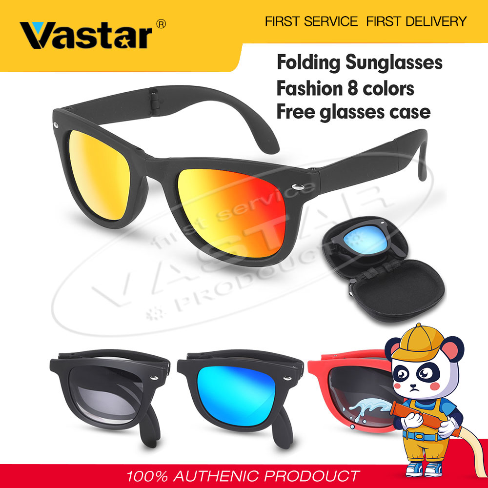 Vastar Kính Râm Thiết Kế Thương Hiệu Cho Nam Và Nữ Có Thể Gập Lại Kính Mát, Kính Mắt Thể Thao Nam Nữ UV400 10 Màu Có Sẵn Với Kính Hộp