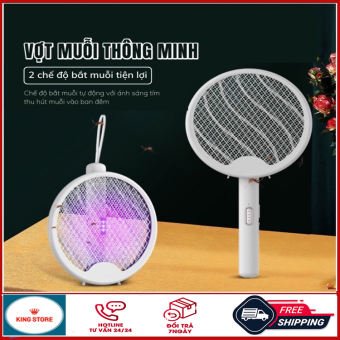 Vợt diệt muỗi thông minh gấp gọn, vợt muỗi thông minh kiêm đèn bắt muỗi 2 trong 1 điện 3000V, vợt bắt muỗi điện quang sạc tích điện, vợt điện bắt muỗi tự động, máy bắt muỗi