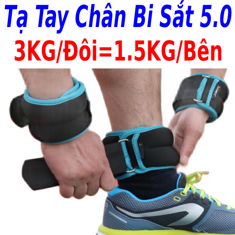 Cặp tạ chân tay 3kg phiên bản bi sắt siêu êm siêu gọn dành cho dân yoga, gym, bale, múa, chạy bộ thể thao
