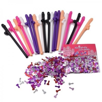 BolehDeals Hen Party Colorful Confetti Pink Willy Headband 20pcs Dicky Drinking Straws - Intl April 2018 - 2 BolehDeals Hen Party Colorful Confetti Pink Willy Headband 20pcs Dicky Drinking Straws - intl - 2
