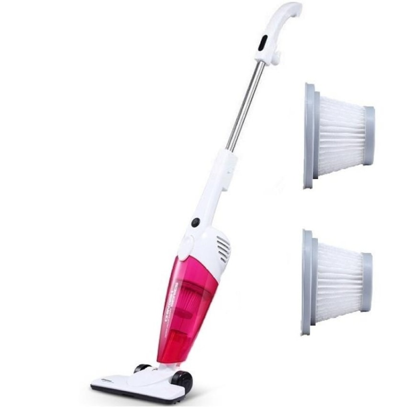 Deerma DX118C 2 in 1Push-Rod Handheld Vacuum Cleaner (Pink) + Extra 2 Pcs Filter - intl Singapore