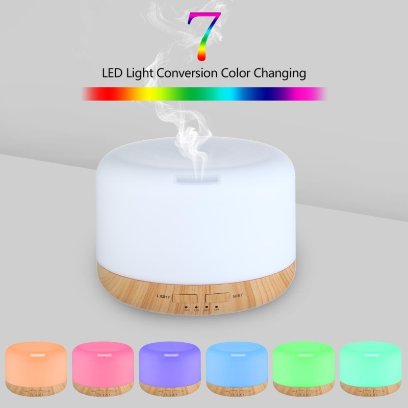 dmscs 400ML Oil Aroma Diffuser Ultrasonic Mist Humidifier LED 7-Color Changing Light (UK/HK/IN) - intl Singapore