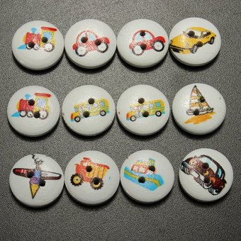 100 Pcs Mixed Transport Pattern 2 Holes Wood Buttons Sewing Scrapbooking 15mm - Intl April 2018 - 5 100 Pcs Mixed Transport Pattern 2 Holes Wood Buttons Sewing Scrapbooking 15mm - intl - 5