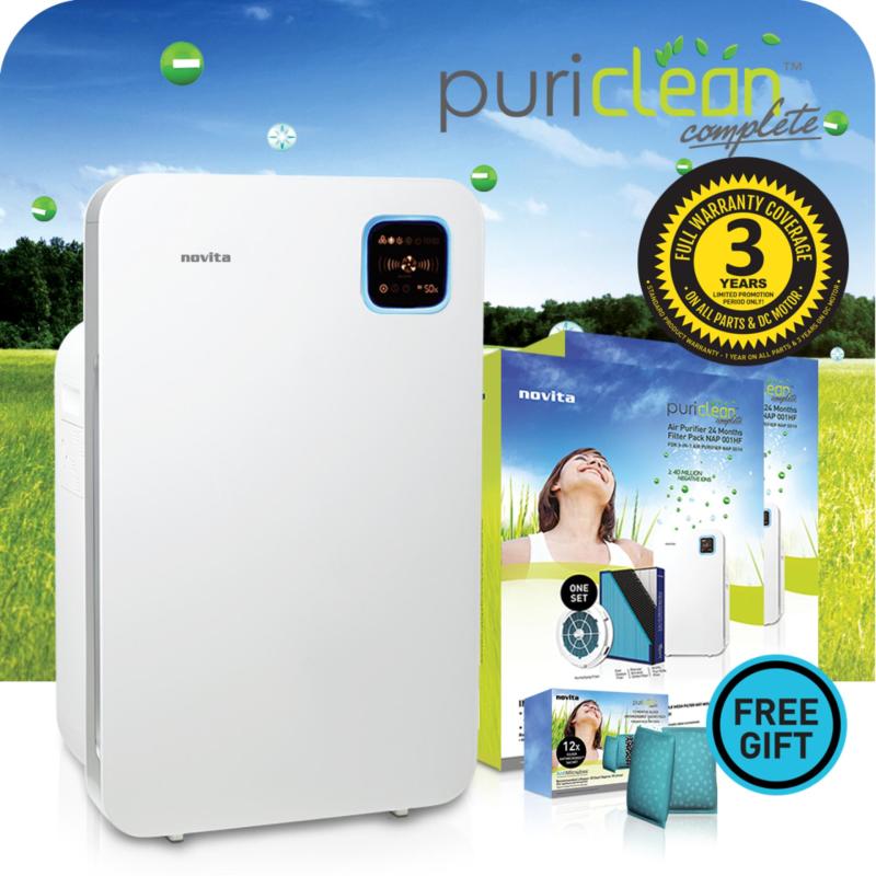 novita PuriClean Complete™ 3-In-1 Air Purifier NAP001H + 2 x Replacement Filter Pack + 3 Years Full Warranty Singapore