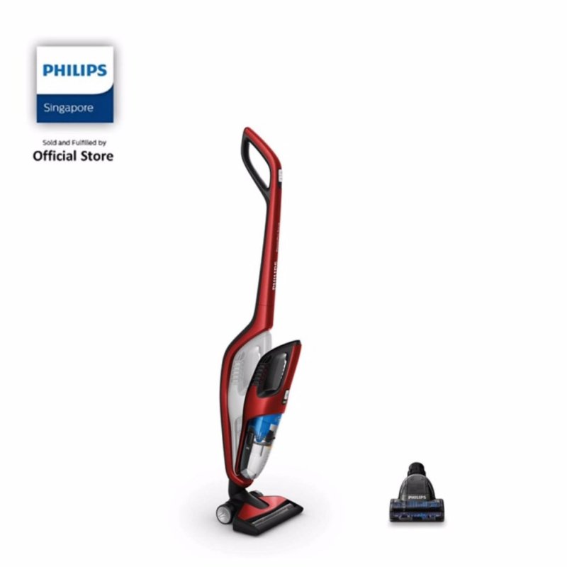 Philips FC6172/01 PowerPro Duo 2-in-1 Handstick Vacuum Cleaner with PowerCyclone, Cordless and Bagless, 25.2V - Red Singapore