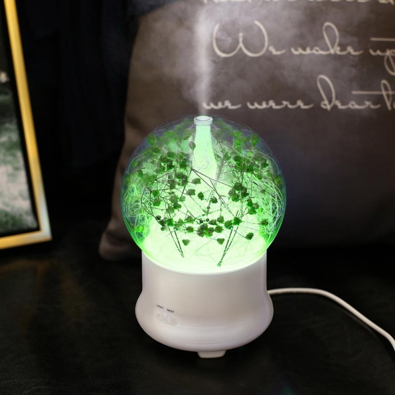 quzhuo Ultrasonic Aromatherapy Essential Oil Diffuser Aroma Diffuser Cool Mist Humidifier Preserved Fresh Flower-UK PLUG - intl Singapore