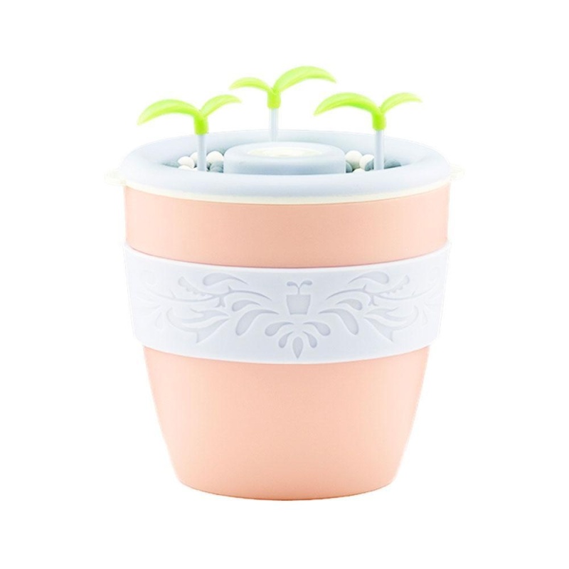 svoovs Office Humidifier, 200ml Anion Potted Plant Diffuser Ultrasanic Cool Mist Air Purifier, Cool Mist Essential Oil Mixture Moisture for Office Home Bedroom Cyan - intl Singapore