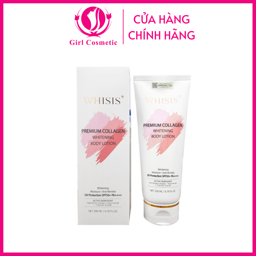 Kem dưỡng trắng da body Whisis Premium Collagen Whitening Body lotion 200ml