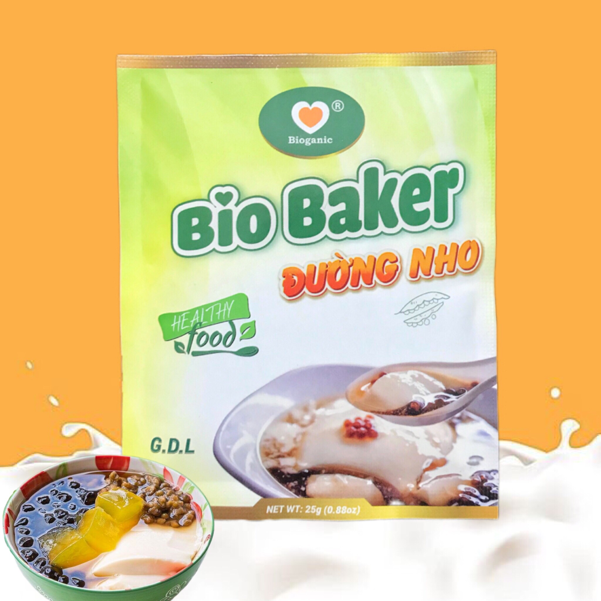 Đường Nho Làm tàu hũ, đậu hũ, tào phớ BIOBAKER 25g