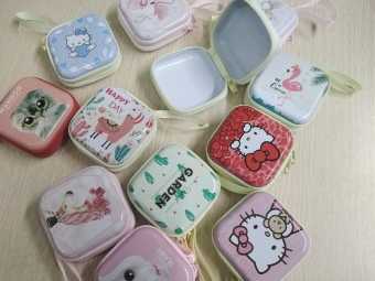 Ví mini đựng tai nghe, tiền lẻ đi chợ - in hoạt hình