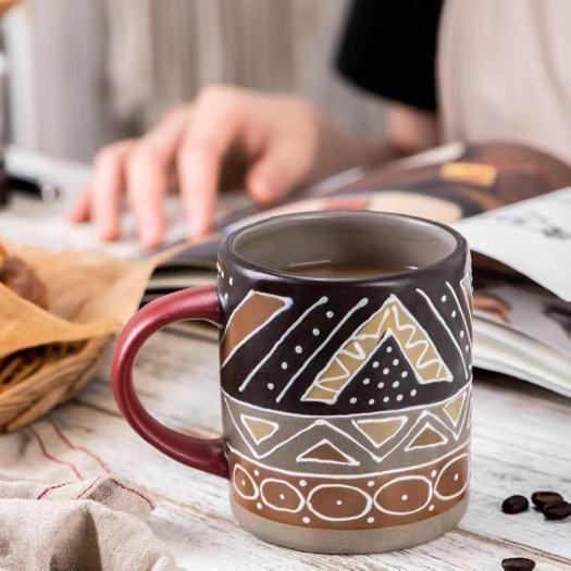 Cốc gốm cao cấp họa tiết Viking. Nét đẹp của gốm - trái tim người làm