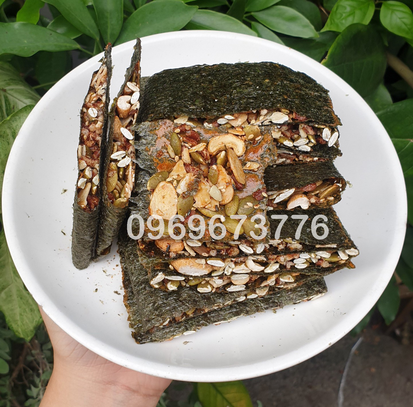 500g Rong biển kẹp hạt dinh dưỡng - rong biển sấy kẹp ngũ cốc thơm ngon - tốt cho sức khỏe - snack rong biển - đồ ăn vặt