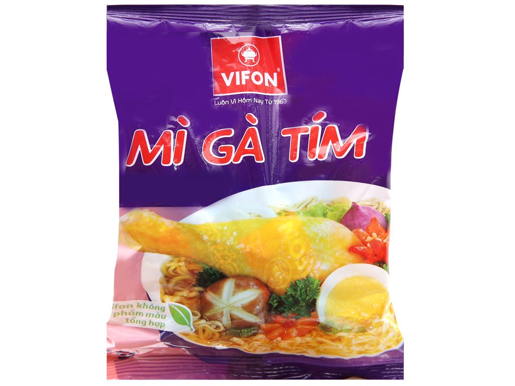Thùng 30 gói mì gà tím Vifon 75g, loại gói lớn, loại 1