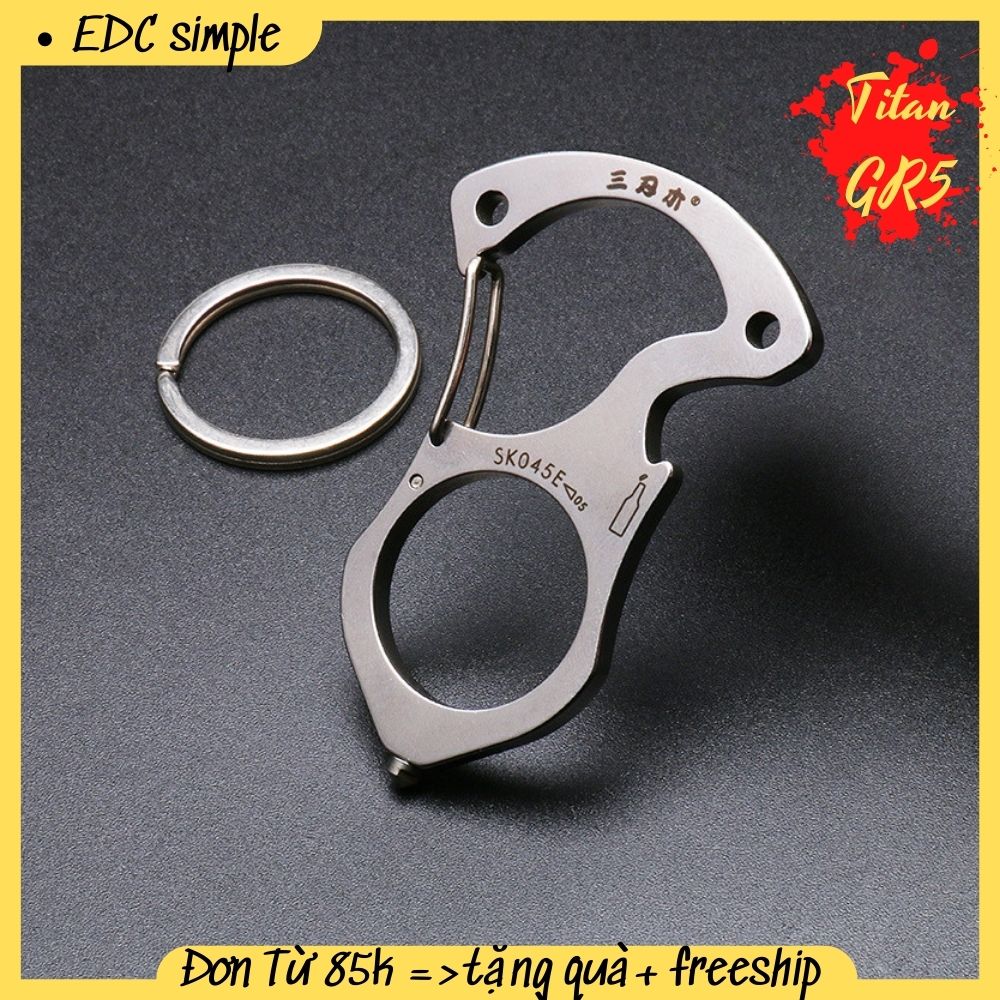 Móc khoá Edc thiết kế bằng thép không gỉ , dụng cụ trợ lực cổ tay