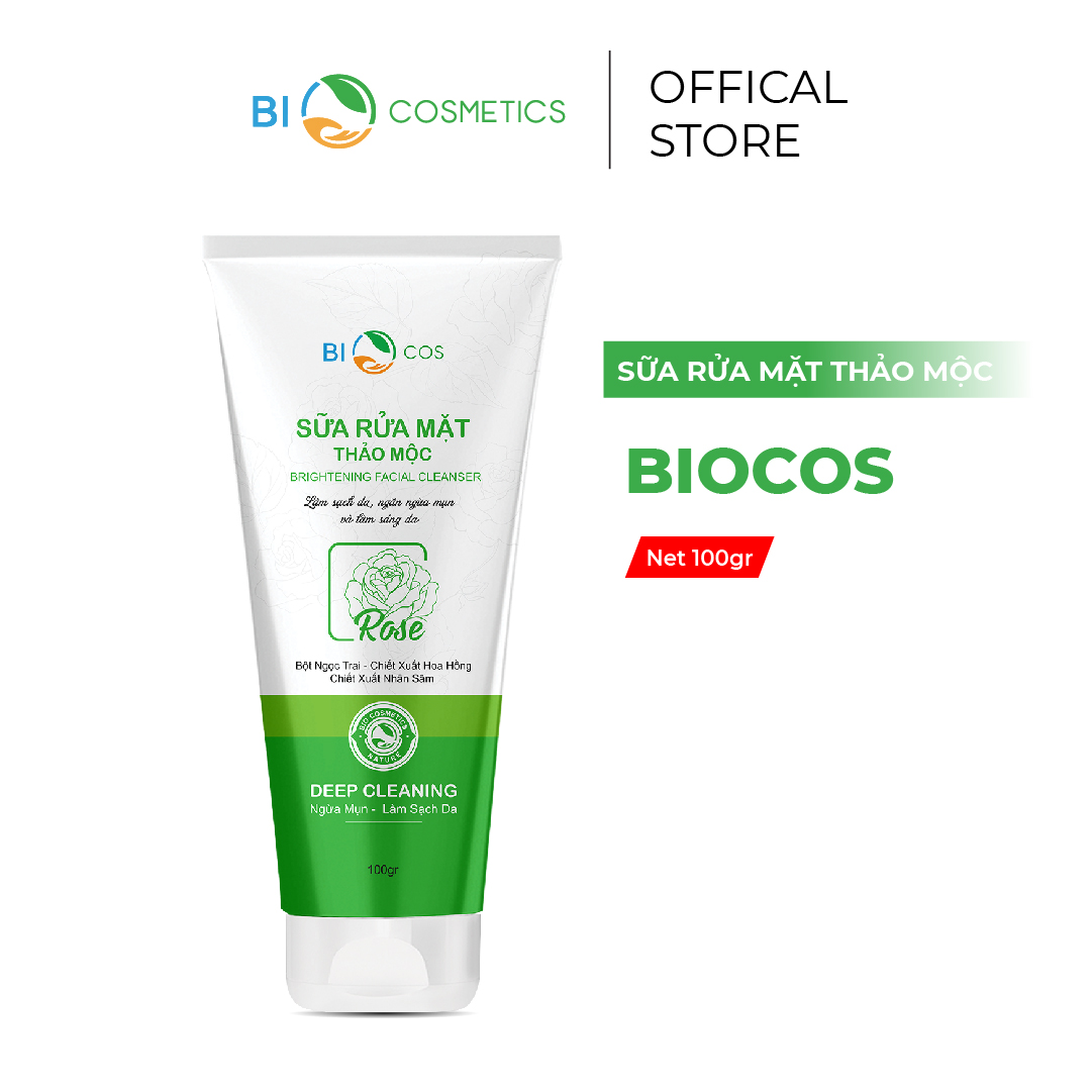 Sữa rửa mặt thảo mộc biocos 100g - sạch sâu, hết dầu, ngăn mụn