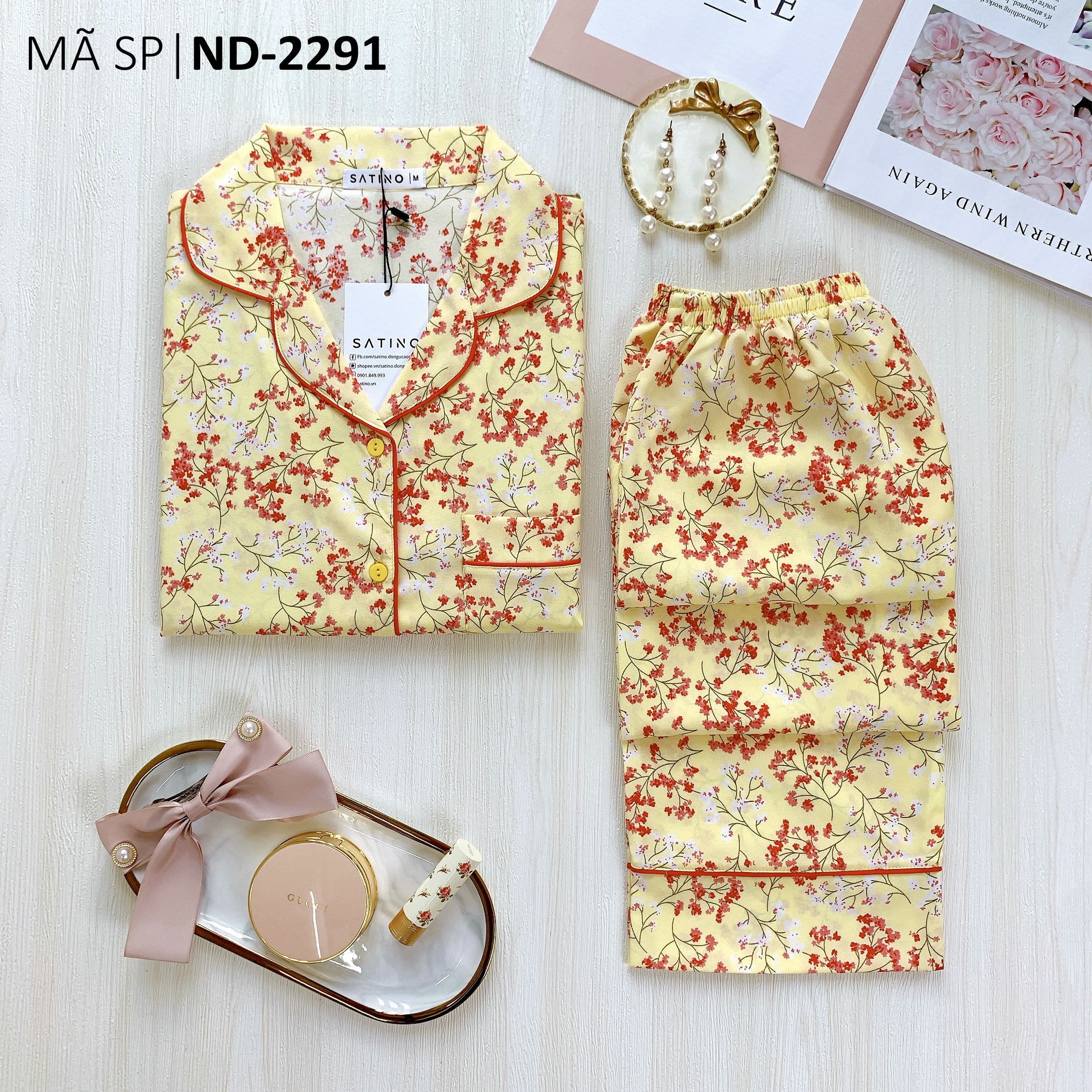 Pijama Tay ngắn quần dài - Maison Yellow