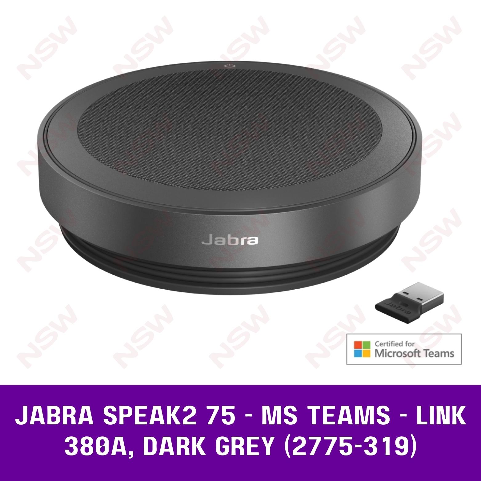 Jabra Speak2 75 - MS Teams - Link 380c, Dark Grey (2775-329