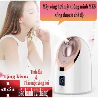Máy Xông Hơi Mặt Nóng Lạnh Thông Minh Cao Cấp MKS-6 chế độ xông công nghệ xông nano ion